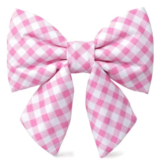 Pink Gingham Bow/The Foggy Dog