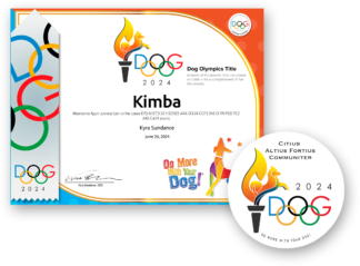 Dog-lympics Hardcopy Certificate, Ribbon, Sticker