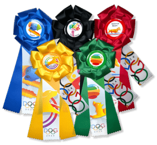 Dog-lympics Pentathlon Series Rosettes